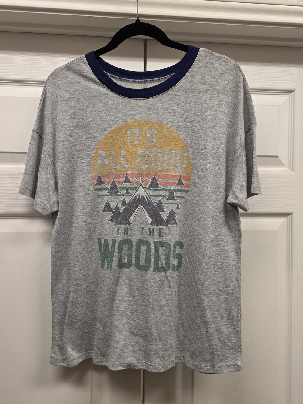 Gray Graphic Tee "It's All Good In The Woods"
